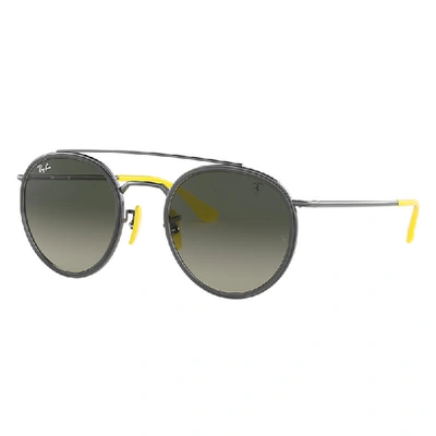 Shop Ray Ban Rb3647m Scuderia Ferrari Collection Sunglasses Gunmetal Frame Grey Lenses 51-22
