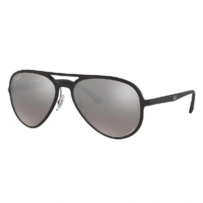 Shop Ray Ban Rb4320ch Chromance Sunglasses Black Frame Silver Lenses Polarized 58-16 In Schwarz