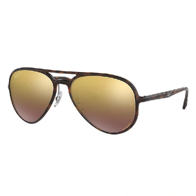 Ray Ban Rb4320ch Chromance Sunglasses Tortoise Frame Violet Lenses Polarized 58-16 In Light Havana
