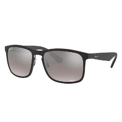 Shop Ray Ban Rb4264 Chromance Sunglasses Black Frame Silver Lenses Polarized 58-18
