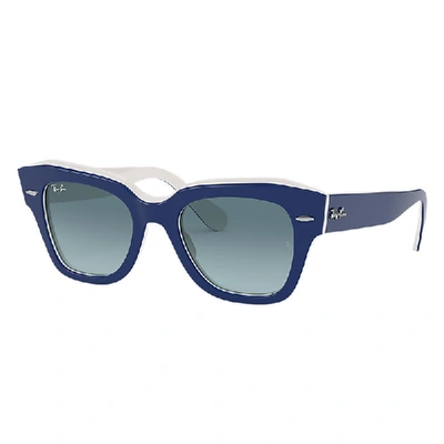 Shop Ray Ban State Street Sunglasses Blue Frame Blue Lenses 49-20