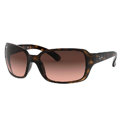 Shop Ray Ban Rb4068 Sunglasses Tortoise Frame Pink Lenses 60-17