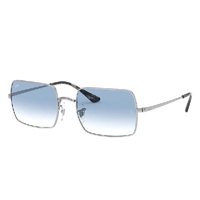 Shop Ray Ban Rectangle 1969 Sonnenbrillen Silber Fassung Blau Glas 54-19