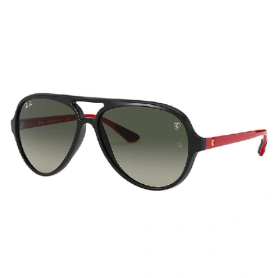 Shop Ray Ban Sunglasses Unisex Rb4125m Scuderia Ferrari Collection - Red Frame Grey Lenses 57-14