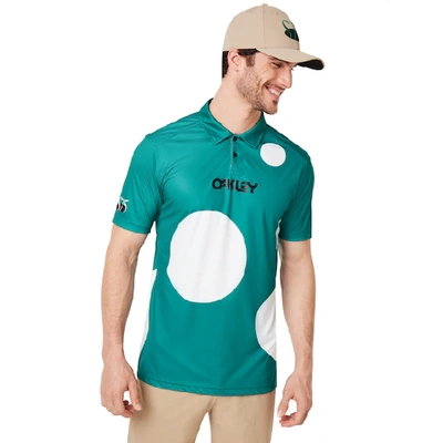 Shop Oakley Staple Short Sleeve Polo Shirt In Green