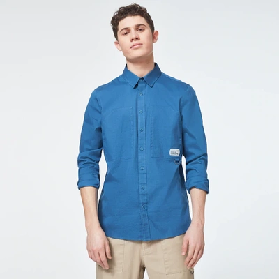 Shop Oakley Workwear Patch Ls Shirt In Blue