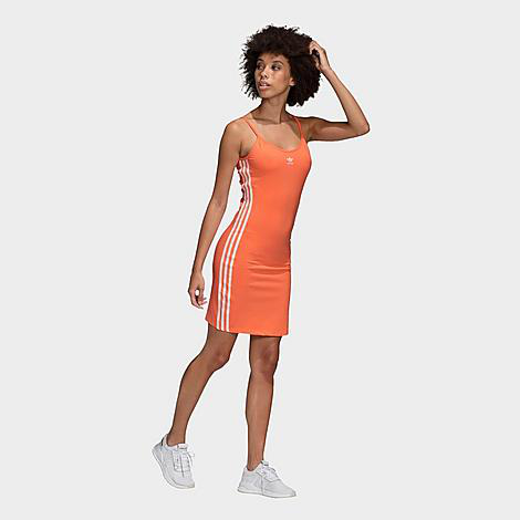 orange strap dress
