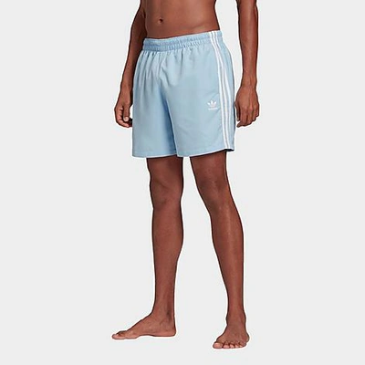 Shop Adidas Originals Adidas Men's Originals 3-stripes Swim Shorts In Blue