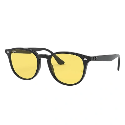 Ray Ban Rb4259 Washed Lenses Sunglasses Black Frame Yellow Lenses 53-20 In Black