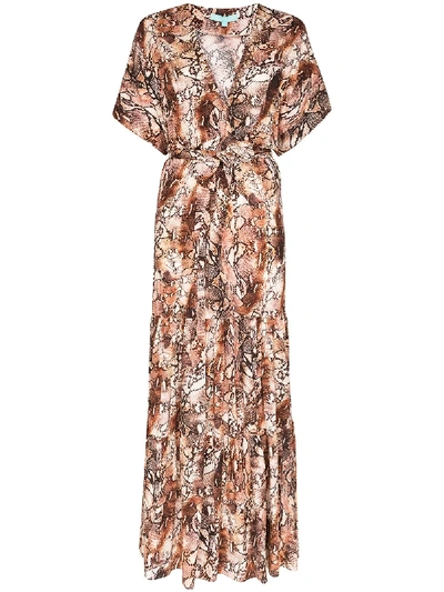 Shop Melissa Odabash Aria Snake-print Maxi Dress In Brown