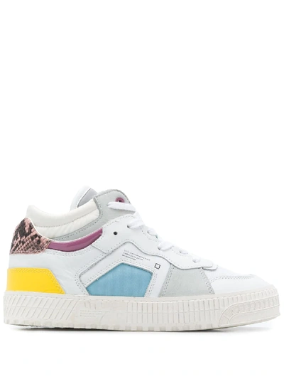 Shop Date High-top Contrast Panel Sneakers In White