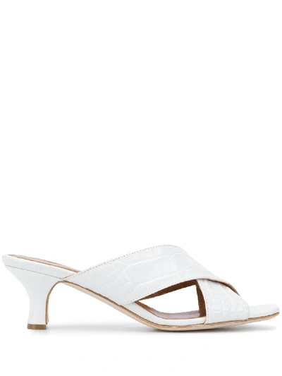 Shop Paris Texas Cross Strap Kitten Heels In White