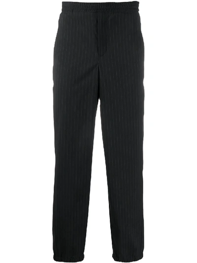 Shop Neil Barrett Pinstriped Straight-leg Trousers In Black