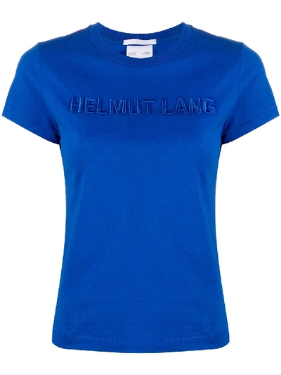 Shop Helmut Lang Logo Embroidered T-shirt In Blue