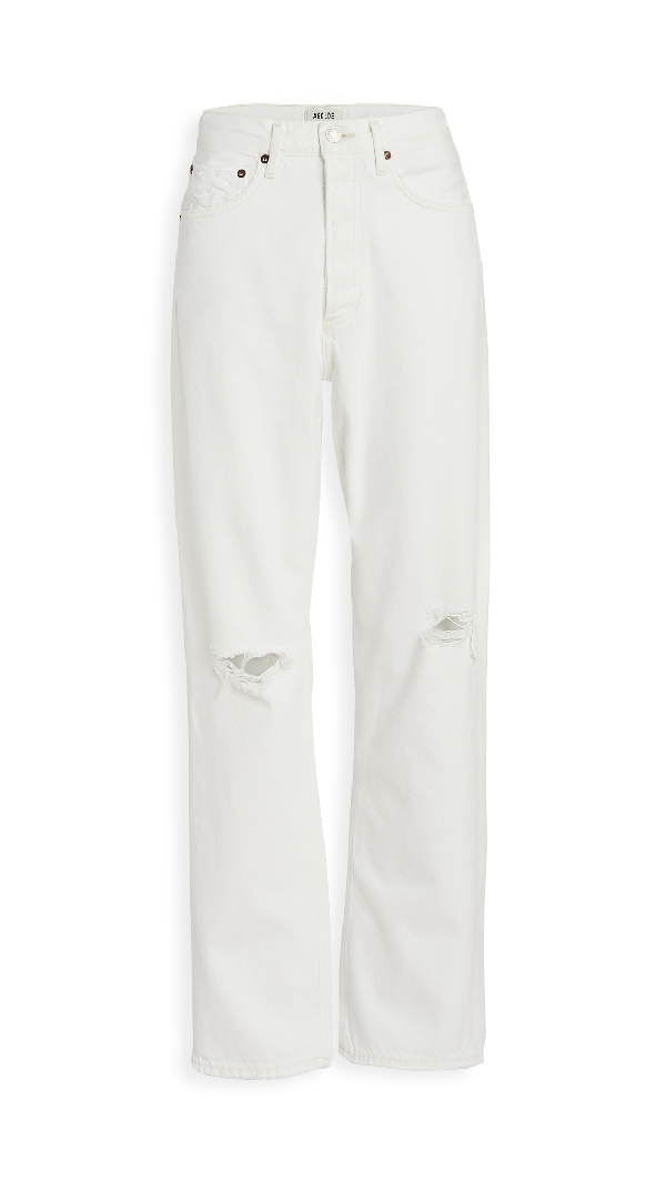 loose fit white jeans