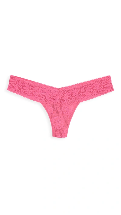 Shop Hanky Panky Signature Lace Low Rise Thong In Fiesta Pink