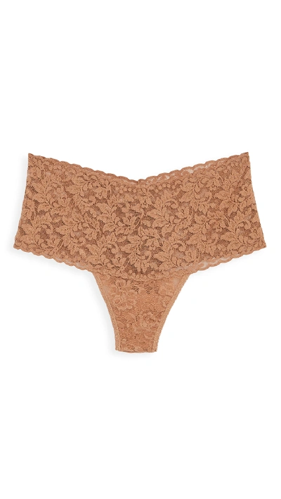 Shop Hanky Panky Retro Lace Thong In Suntan