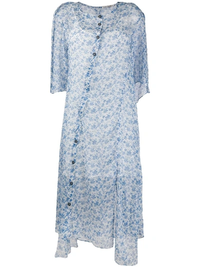 Shop Acne Studios Floral-print Shirt Dress In White