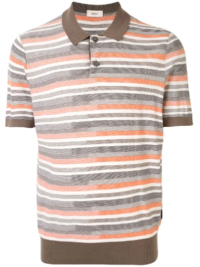 Shop Z Zegna Striped Polo Shirt In Multicolour