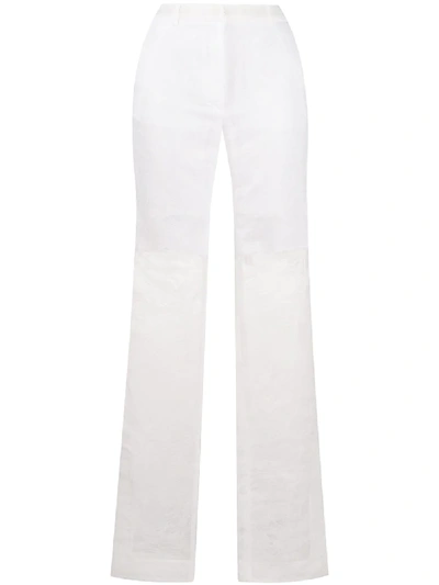Shop Cecilie Bahnsen Sheer Panelo Trousers In White