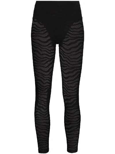 Shop Adam Selman Sport Tiger-print Leggings In Black