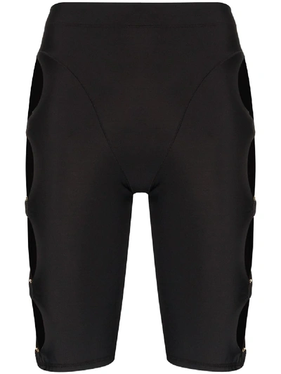 Shop Adam Selman Sport 1-800 Cutout Shorts In Black