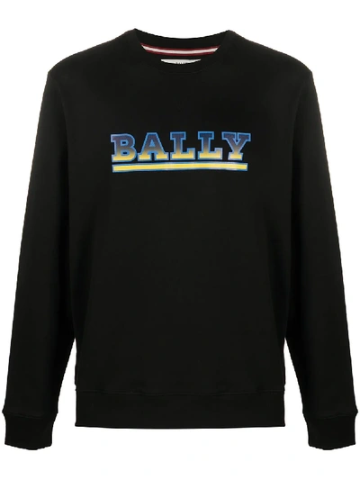 Shop Bally Logo Stamp Sweatshirt In Black