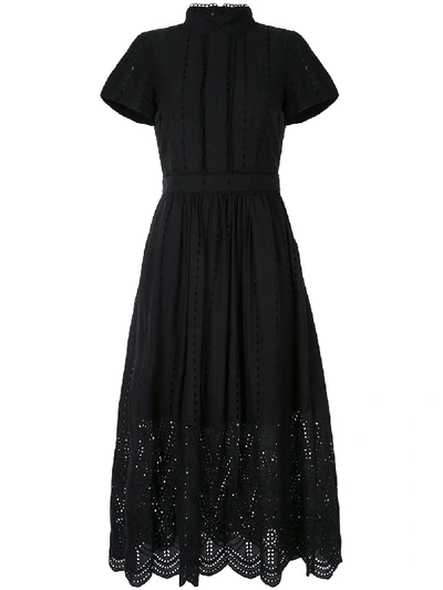 Shop We Are Kindred Lola High-neck Broderie Anglaise Dress In Black
