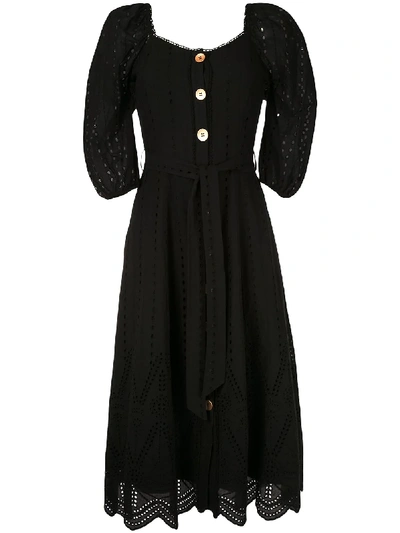 Shop We Are Kindred Broderie Anglaise Flared Dress In Black