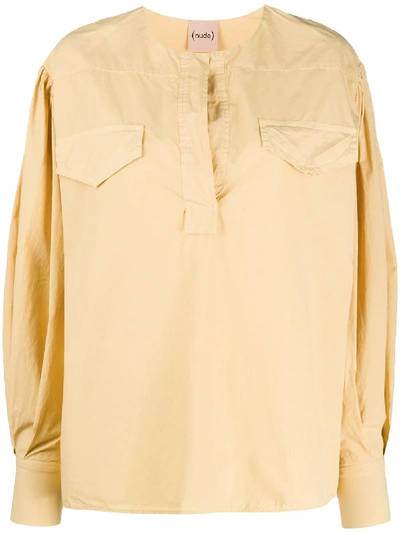 Shop Nude Oversized Long-sleeve Blouse In Yellow