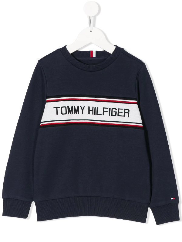 Tommy Hilfiger Junior Kids' Logo Printed Sweatshirt In Blue | ModeSens