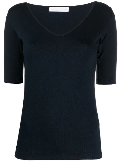 Shop Fabiana Filippi Short-sleeve Fitted T-shirt In Blue