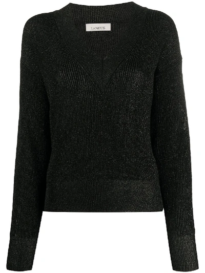 Shop Laneus Long-sleeve Fitted Jumper In Black