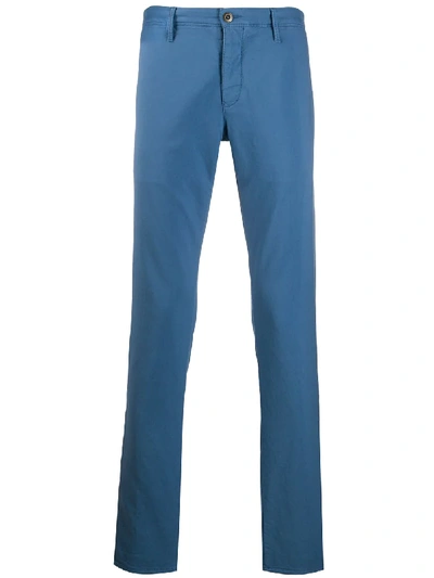 Shop Incotex Plain Straight-leg Trousers In Blue