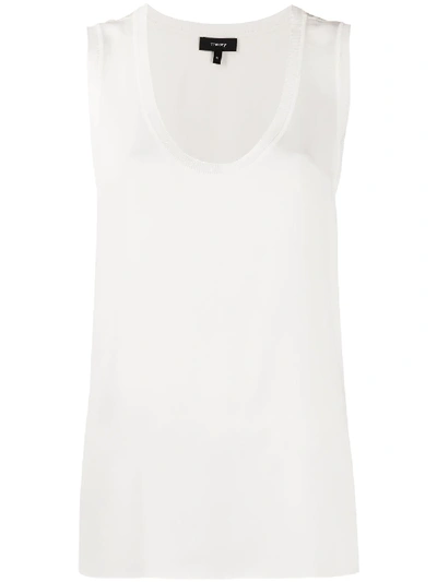 Shop Theory Scoop Neck Tank Top In White