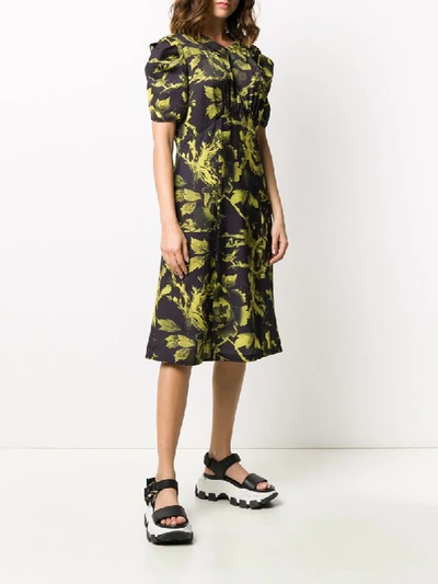 Shop Mcq By Alexander Mcqueen Floral Print Dress In Black