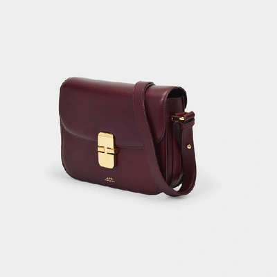 Shop Apc Grace Small Hobo Bag - A.p.c. - Vino - Leather In Burgundy