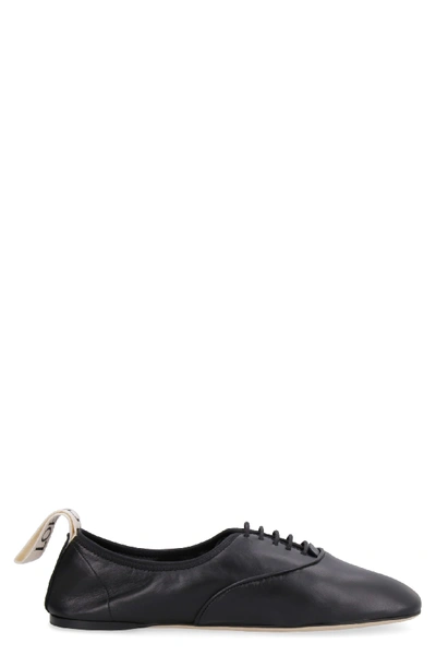Shop Loewe Leather Lace-up Derby Shoes In Black