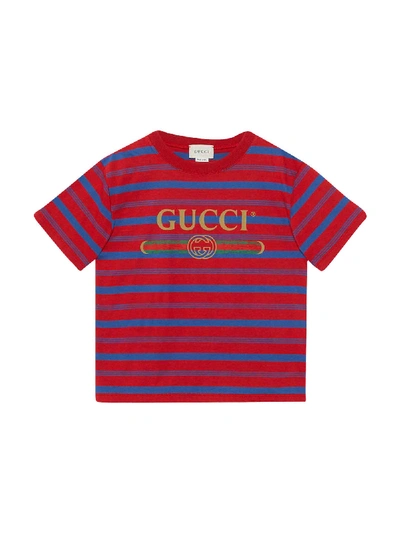 Shop Gucci Red T-shirt In Multicolor