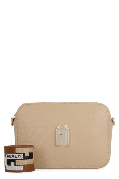 Shop Furla Sleek Leather Camera Bag In Sand