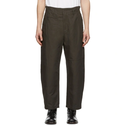 Shop Lemaire Black Military Trousers In 993 Raven