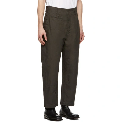 Shop Lemaire Black Military Trousers In 993 Raven