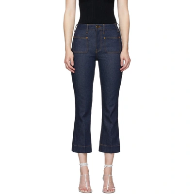 Shop Khaite Blue Raquel Jeans In 007 Raw