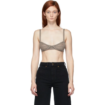 Shop Khaite Brown Cashmere Eda Bra In 216 Barley