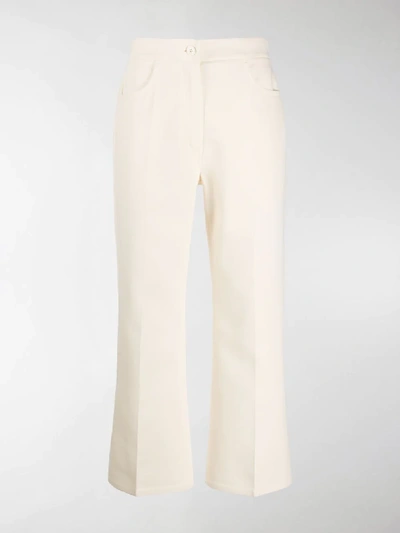 Shop Jil Sander Cropped Tailored Trousers In Neutrals