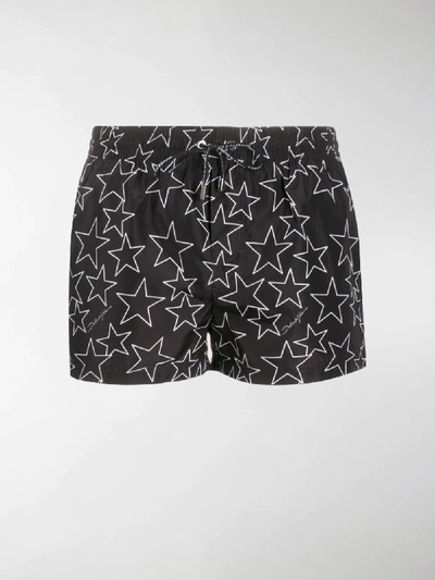 Shop Dolce & Gabbana Star Print Swim Shorts In Black