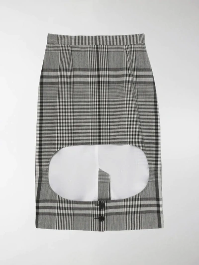 Shop Burberry Check Technical Step-through Skirt In Black