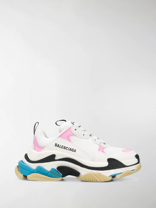 balenciaga triple s white suede