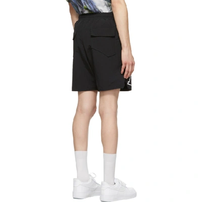 Shop Rhude Black Oversized Logo Shorts