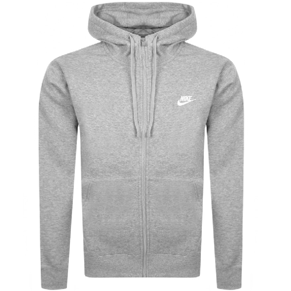 nike club zip hoodie grey